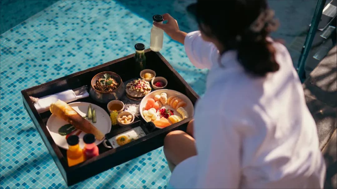 Floating Breakfast in Villa Pool Floating Breakfast in Villa Pool
